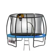NNEDSZ 8ft Trampoline Safety Net Spring Pad Cover Mat Ladder Free Basketball Set