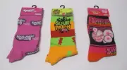 NEW 3 PAIRS MEN'S CREW SOCKS BUBBLE YUM SOUR PATCH KIDS BUBBLICIOUS SZ 6-12 #17