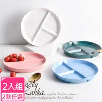 在飛比找PChome24h購物優惠-【Homely Zakka】北歐陶瓷健康分隔餐盤_2入組