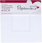Papermania 300 GSM Square Tri Fold Window Aperture Card Blanks and Envelopes, Pack of 10, White