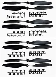 QWinOut 10x4.5 1045 1045R CW CCW Propeller Plastic Props Black Compatible for DJI F450 500 F550 FPV Multi-Copter RC Quadcopter Drone (4 Pairs)