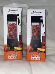 2 Eternal Lifestyle Cordless Personal Blenders Black USB Port With Lid Strainer