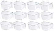 Lot of 12 Winged Universal Bird Cage Seed Water Feeder Clear Cups