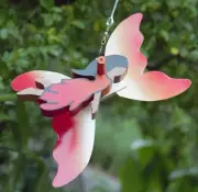 Orange Fairy Mini Whirligigs Whirligig Windmill Yard Art Hand made of wood