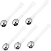 6pcs Eye Cream Stick Massage Roller Eye Cream Roller Eye Roller Eye Cream Applicator Tool Eye Serum Roller Kit Skin Care Tools for Face Lip Balm Massage Tools Metal White Spoon