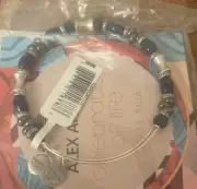 NIB Alex And Ani United EWB Denim Bracelet Bangle Beaded Blue