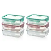 Glasslock 710ml Rectangular Storage Container Set w/ Lid 6pc