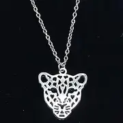 [ZOJK] Necklace 28X26Mm Hollow Leopard Head Pendants Short Long Women Men Colar Choker Jewelry Gift