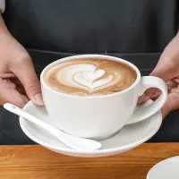 在飛比找松果購物優惠-歐式小奢華拉花陶瓷咖啡杯套裝 一杯一碟一勺 高質感彩色廣口大