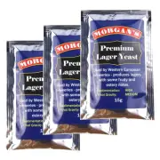 3 x Morgan's Premium Lager Yeast 15g DIY Home Brew