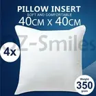 4x Memory Resistant Cushion Pillow Inserts Polyester Filling 40cm x 40cm