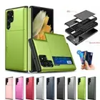 Slide Wallet Card Holder Case Fr Samsung Galaxy S25 S24 S23 FE S22Ultra S21+ S20