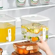 Refrigerator Cold Kettle,3.5 L Drink Dispenser,Beverage Dispenser,Cordial Jug,Party Drink Dispenser with Tap,Fruit Juice,Tea Water Bucket,Suitable forParty, Refrigerator, Kitchen and OutdoorPicnics