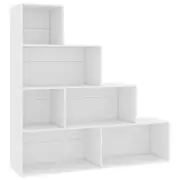 vidaXL Book Cabinet/Room Divider White Engineered Wood Living Room Storage