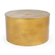 Titan Golden Hammered Metal Round Coffee Table