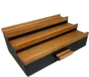 Perfume Display Stand | 3 Tier Wood Perfume Display Tray with Drawer | Storage and Organization for Bathroom and Bedroom Vanity Organizer
