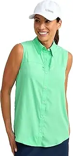 [HUK] Women's Standard Tide Point Sleeveless Performance Button Down Shirt