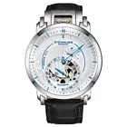 Stuhrling 942 01 Savoy Automatic Skeleton Black Leather Strap Mens Watch