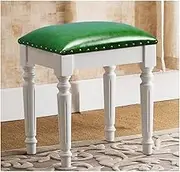 Leather Footstools, Vanity Benches, Piano Stool, Makeup Seat, Dressing Stools, Women Bedroom Dressing Stools (Color : Green)