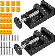 Abizarch Mini Bench Vice Clamp Mini Flat Clamp Set Aluminium Alloy Parallel Table Vise Adjustable Mini Vise Clamp Multifunctional Portable Table Clamp for Jewelry Carving Grinding ZHAZHAMO(Black)