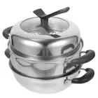 1 Set Stainless Steel Steam Pot Food Steamer Kitchen Steam Pot Soup Pot Food