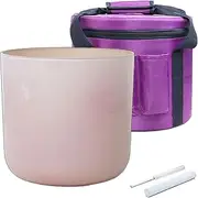 Chakra Quartz Crystal Singing Bowl for Meditation Prayer & Sound Healing, Colored Sound Bowl with Carrying Case(432Hz,5.5inch A#4)