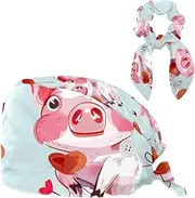 [YTYVAGT] Scrub Caps Women,Scrub Hats Suitable for Women,Cartoon Animal Pig