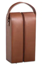 Bey-Berk Vino Leather Wine Caddy & Corkscrew Set