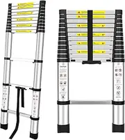 [CJCXYJCY] Aluminum Telescoping Ladders，EN131 Standards Multi-Purpose Folding Aluminum Extension Ladder,Bearing Weight:150kg(12.5Ft/3.8M)