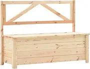 Storage Bench 120 cm Solid Pine Wood Outdoor Furniture Home Decor Seating