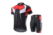 Lixada Men Breathable Quick Dry Comfortable Short Sleeve Jersey + Padded Shorts Cycle Clothing Set Riding Sportswear (XL)
