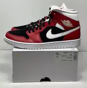 NIKE WOMEN Air Jordan 1 Mid 'Gym Red Black' BQ6472 601 SIZE W-12