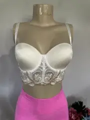 BEBE Bustier Size Small Corset Top Crop New With Tags White Sequins