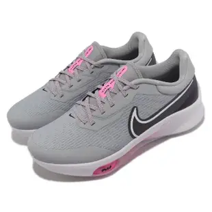 【NIKE 耐吉】高爾夫球鞋 Air ZM Infinity Tour Next% 男鞋 女鞋 寬楦 灰 粉紅 高球 鞋釘(DM8446-060)