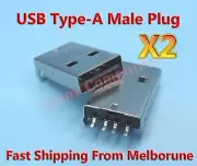 2x USB Type-A Male Plug Connector For USB Flash Drive U-Disk Computer Repair A