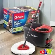 EasyWring Microfiber Spin Mop, Bucket Floor Cleaning System, Red, Gray New