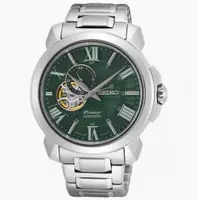 在飛比找蝦皮商城優惠-SEIKO Premier 開芯鏤空機械腕錶-綠面 42.9