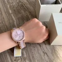 在飛比找蝦皮購物優惠-Michael Kors mk 女款手錶 陶瓷錶玫瑰金粉三眼