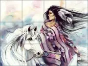 Ceramic Tile Mural Backsplash Taylor Native Horse Southwest Art JTA014