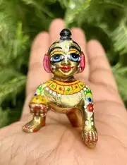 Ashtadhatu Brass Lord Krishna, Kanha, LADDU GOPAL Idol, Size 1, 6.5 cm length