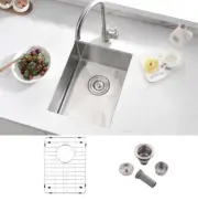 Wesliv 12 x 16 inch Small Undermount Bar Prep Tight 16 Gauge Wet Sink Stainless