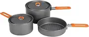 Fire-Maple Feast 3 Camping Cookware Set Outdoor Cooking kit Pan Bowls and Spatula | Kitchen Utensils for 1 to 3 People Backpacking Trekking Hiking Fishing Picnic