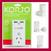 Travel Adapter 2 USB Type-C &A Charger for US/Canada/Mexico/AU/NZ Plug Converter