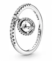 Pandora Timeless Clear Dangling Round Sparkle Ring