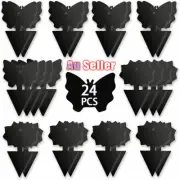24X Black Dual Sided Sticky Trap Insect Killer Whitefly Thrip Fruit Fly Gnat AU