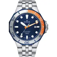 在飛比找PChome24h購物優惠-EDOX Delfin 水上冠軍專業300 防水石英錶-藍x