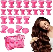 Magic Rollers Hair Curlers, 40 Silicone Overnight Hair Curler Set, Portable Rollers For Travel, Dating, Prom, Birthday Party, Easy Curling, 1 Set, 18, 12, 6cm