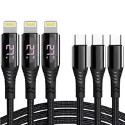 27W Type C To iPhone Fast Charger Charging Cable For iPhone 14 13 12 11 Pro Max Pack Of 3