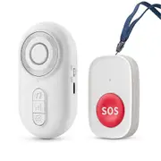 Caregiver Pager Wireless Nurse Call Buttons for Elderly Monitoring SOS Alert System Portable Alarm Call Bell White