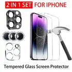 2X empered Glass+Camera Lens Protector For iPhone 16 15 14 13 12 11 Pro Max Plus